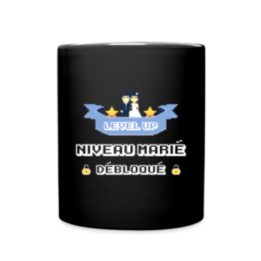 Mug uni - Level-up: Niveau marié débloqué - noir - front