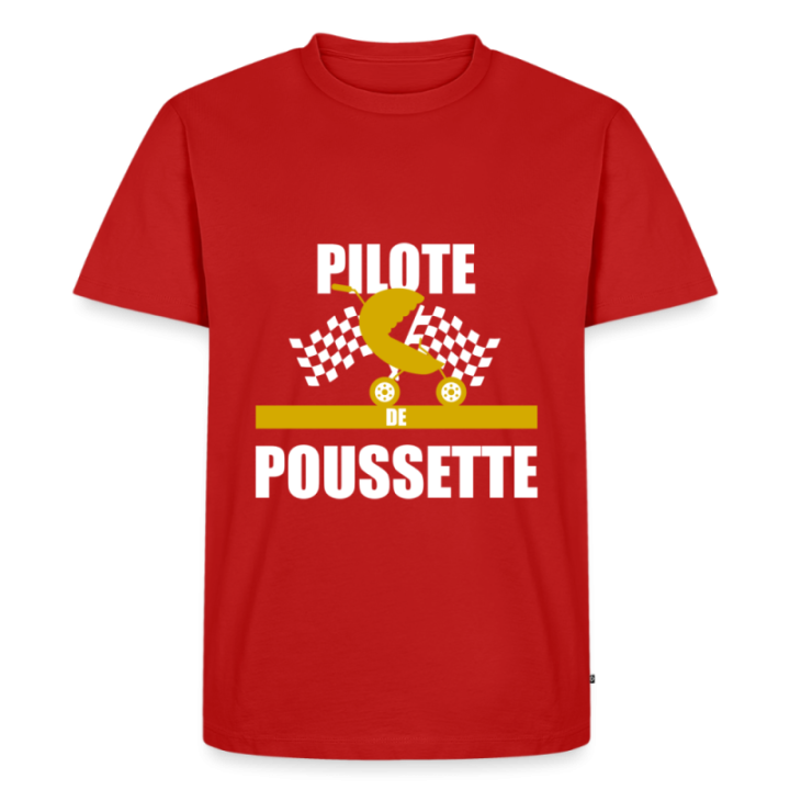T-shirt premium homme - Pilote de poussette - rouge - front