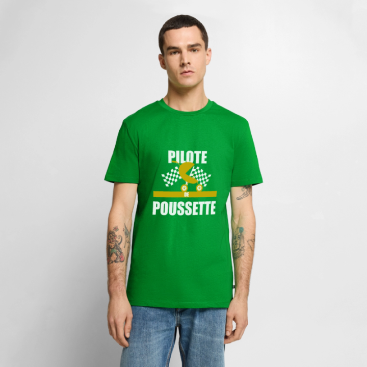 T-shirt premium homme - Pilote de poussette - vert - front
