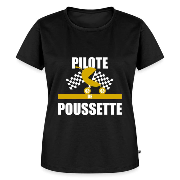 T-shirt premium femme - Pilote de poussette - noir - front