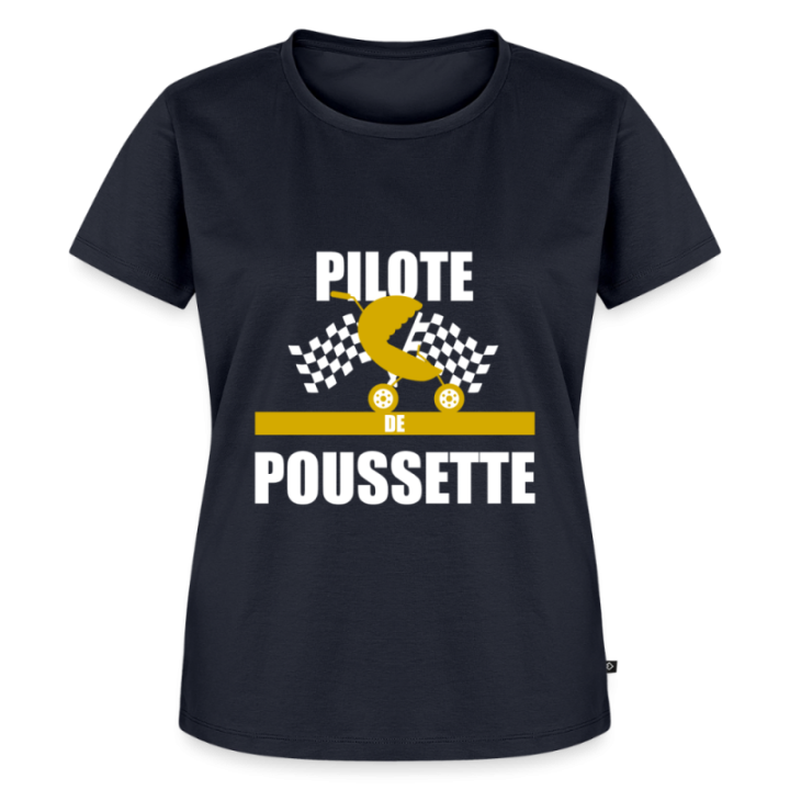T-shirt premium femme - Pilote de poussette - bleu marine - front