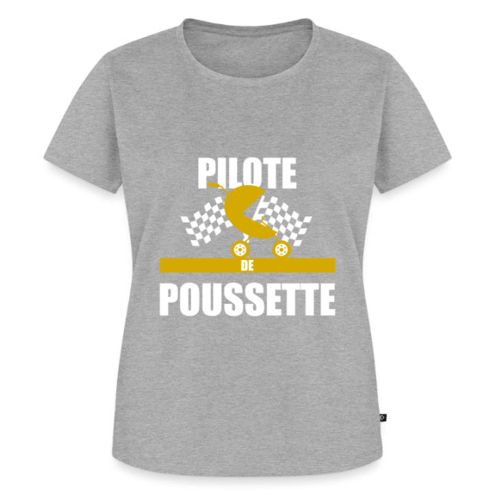 T-shirt premium femme - Pilote de poussette - gris chiné - front