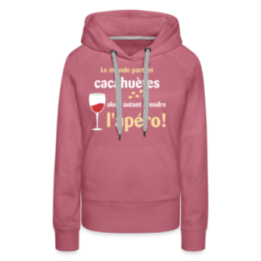 Sweat-shirt à capuche premium femme - Le monde part en cacahuètes - mauve - front