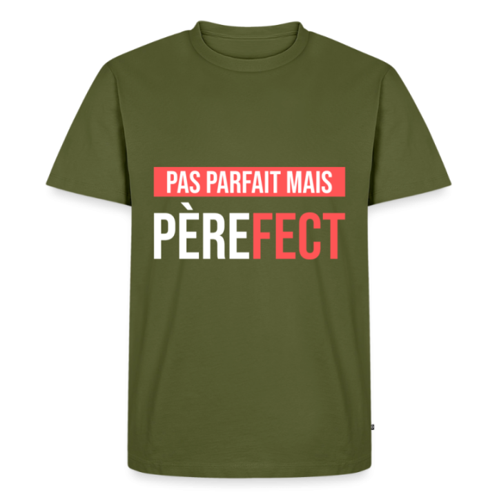 T-shirt premium homme - Pas parfait mais Père-fect - kaki - front