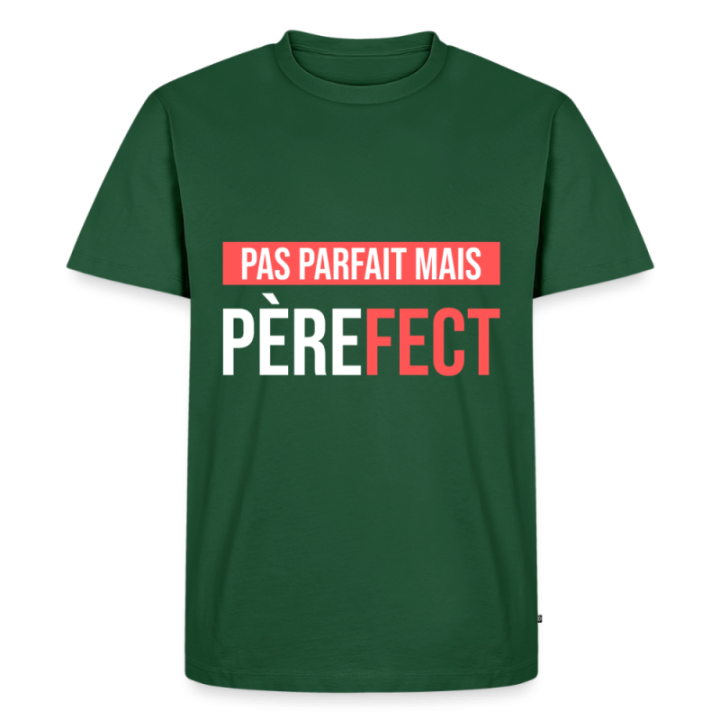 T-shirt premium homme - Pas parfait mais Père-fect - vert bouteille - front