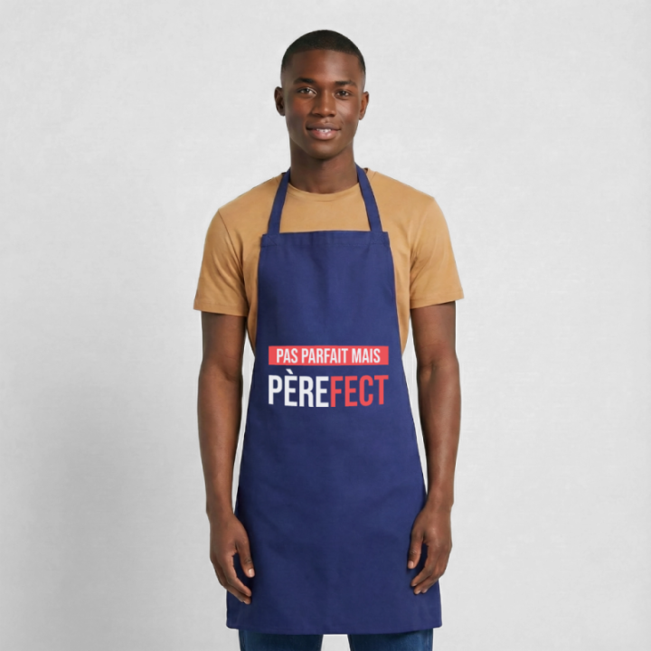 Tablier de cuisine - Pas parfait mais Père-fect - bleu royal - front