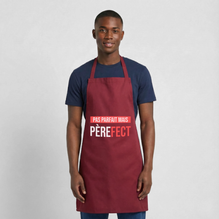 Tablier de cuisine - Pas parfait mais Père-fect - bordeaux - front