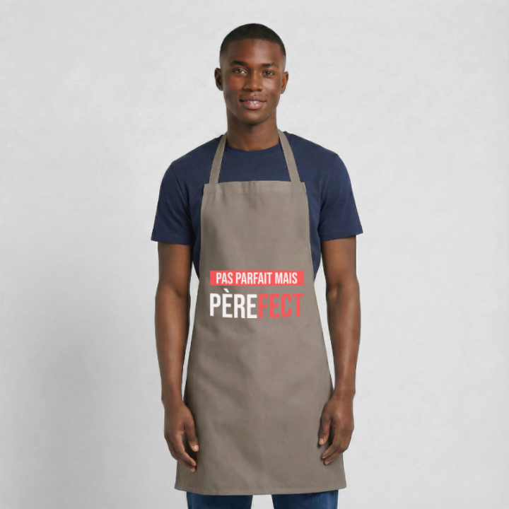 Tablier de cuisine - Pas parfait mais Père-fect - gris - front