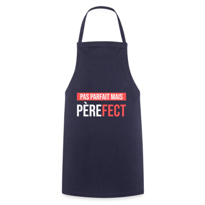 Tablier de cuisine - Pas parfait mais Père-fect - marine - front