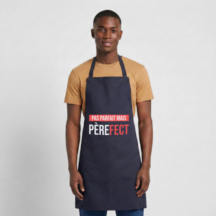 Tablier de cuisine - Pas parfait mais Père-fect - marine - front