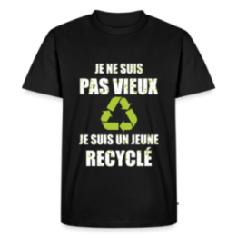 T-shirt premium homme - Je suis un jeune recyclé - noir - front