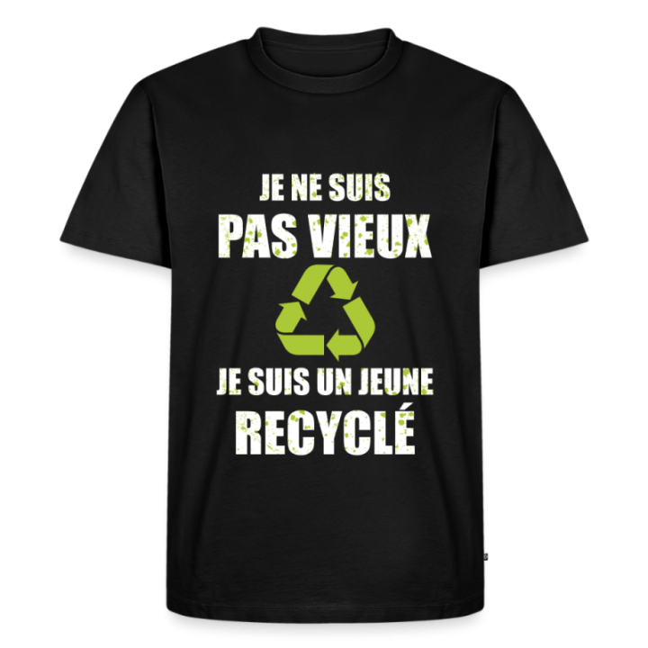 T-shirt premium homme - Je suis un jeune recyclé - noir - front