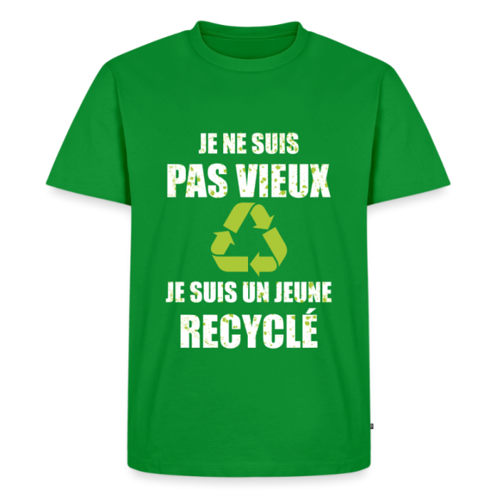 T-shirt premium homme - Je suis un jeune recyclé - vert - front