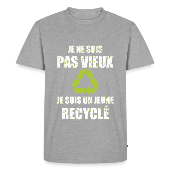 T-shirt premium homme - Je suis un jeune recyclé - gris chiné - front