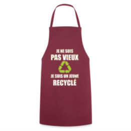 Tablier de cuisine - Je suis un jeune recyclé - bordeaux - front