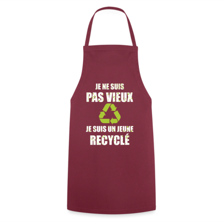 Tablier de cuisine - Je suis un jeune recyclé - bordeaux - front