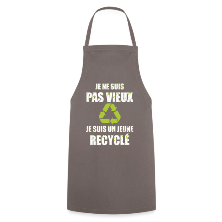 Tablier de cuisine - Je suis un jeune recyclé - gris - front