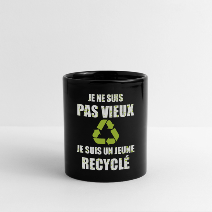 Mug uni - Je suis un jeune recyclé - noir - front