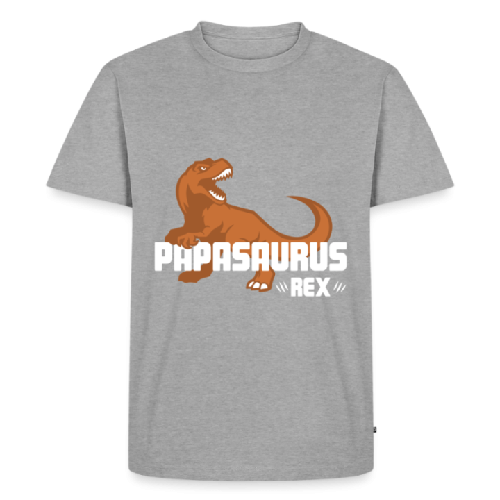 T-shirt premium homme - Papasaurus Rex - gris chiné - front