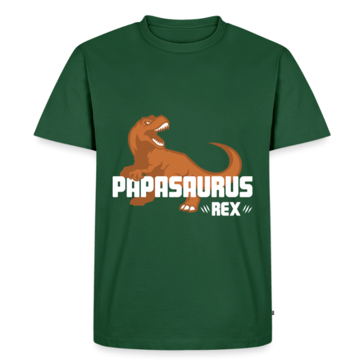 T-shirt premium homme - Papasaurus Rex - vert bouteille - front