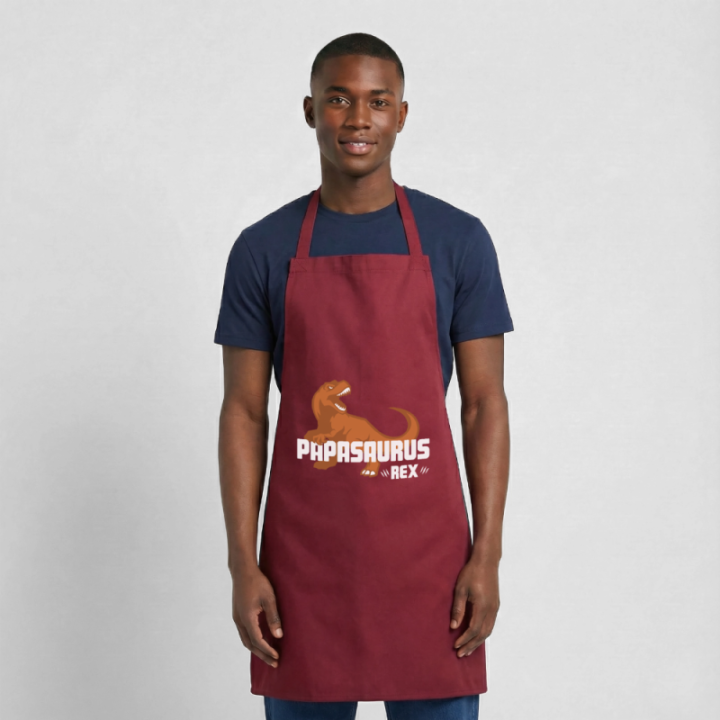 Tablier de cuisine - Papasaurus Rex - bordeaux - front