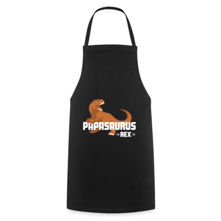 Tablier de cuisine - Papasaurus Rex - noir - front