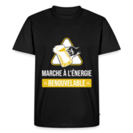 T-shirt premium homme - Marche à l'énergie renouvelable - noir - front