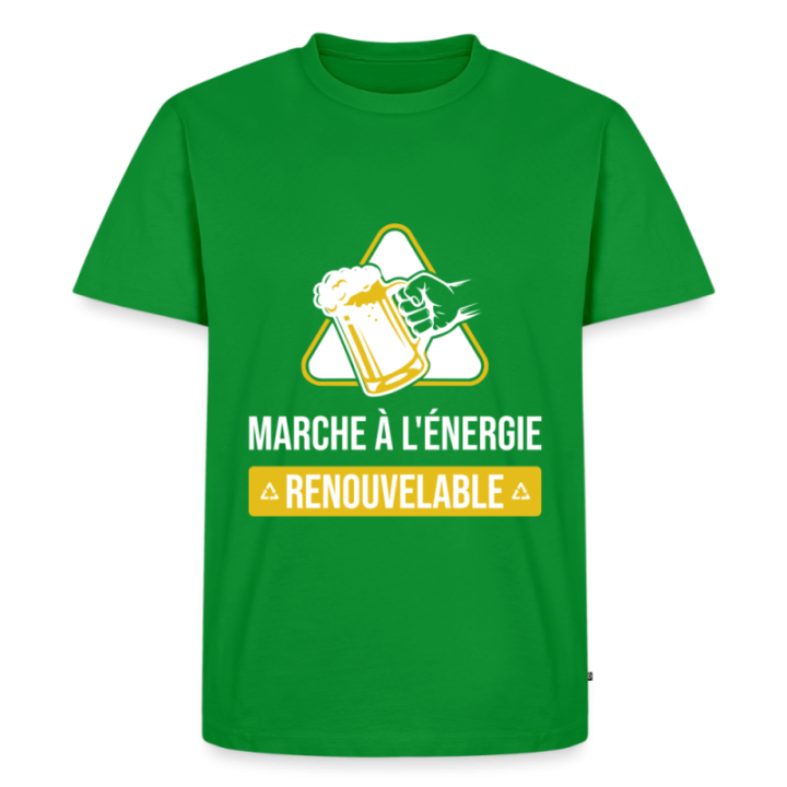 T-shirt premium homme - Marche à l'énergie renouvelable - vert - front
