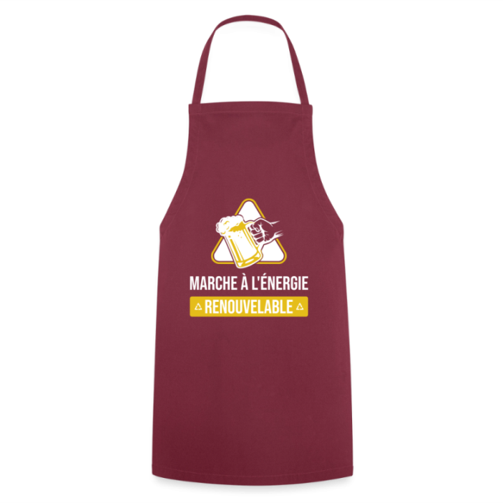 Tablier de cuisine - Marche à l'énergie renouvelable - bordeaux - front
