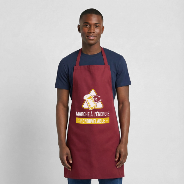 Tablier de cuisine - Marche à l'énergie renouvelable - bordeaux - front