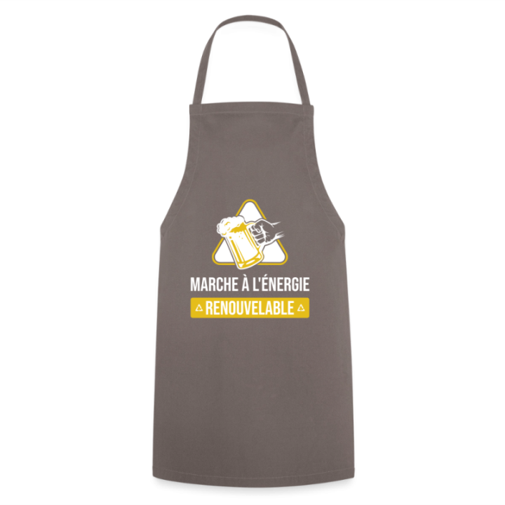 Tablier de cuisine - Marche à l'énergie renouvelable - gris - front