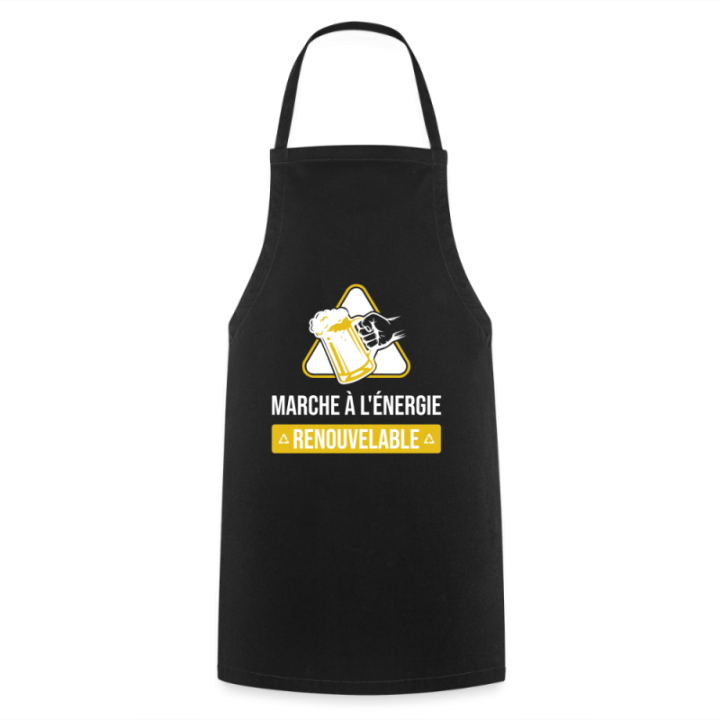 Tablier de cuisine - Marche à l'énergie renouvelable - noir - front