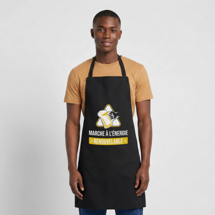 Tablier de cuisine - Marche à l'énergie renouvelable - noir - front