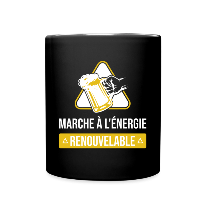 Mug uni - Marche à l'énergie renouvelable - noir - front