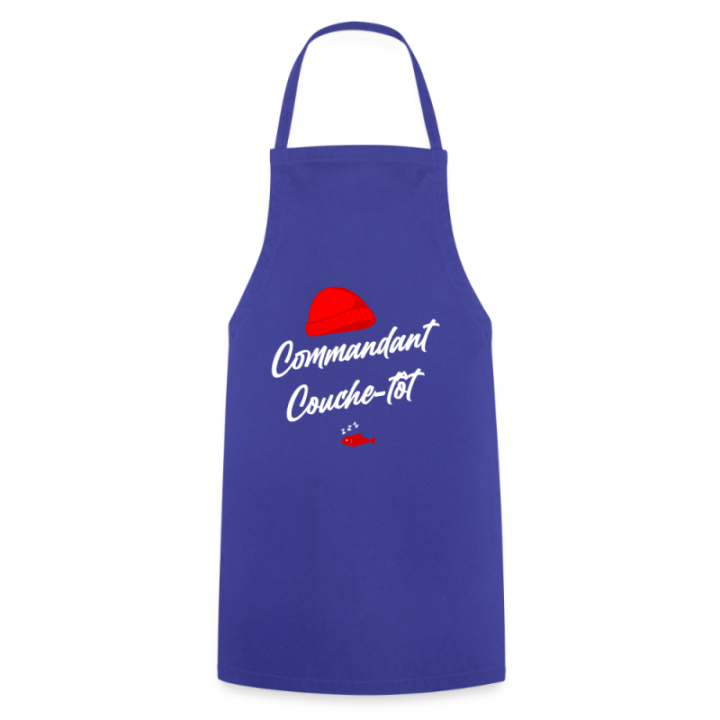 Tablier de cuisine - Commandant Couche-tôt - bleu royal - front