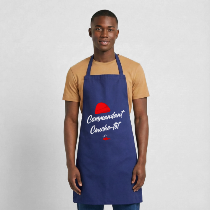 Tablier de cuisine - Commandant Couche-tôt - bleu royal - front