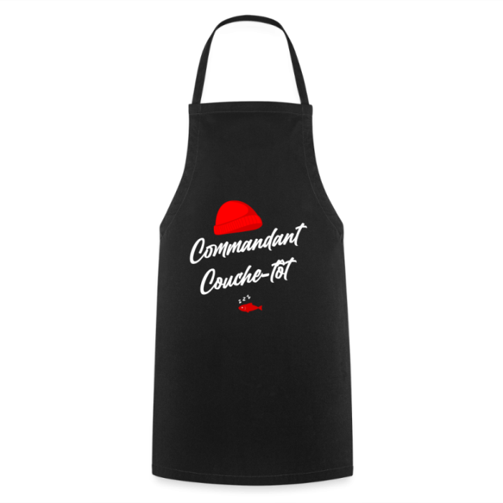 Tablier de cuisine - Commandant Couche-tôt - noir - front