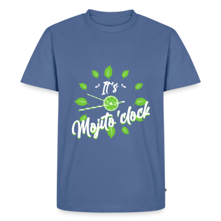 T-shirt premium homme - It's mojito'clock - bleu pigeon - front