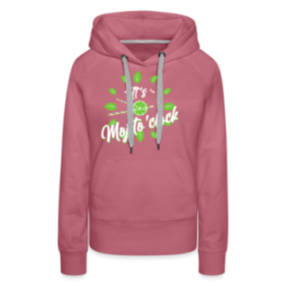 Sweat-shirt à capuche premium femme - It's mojito'clock - mauve - front