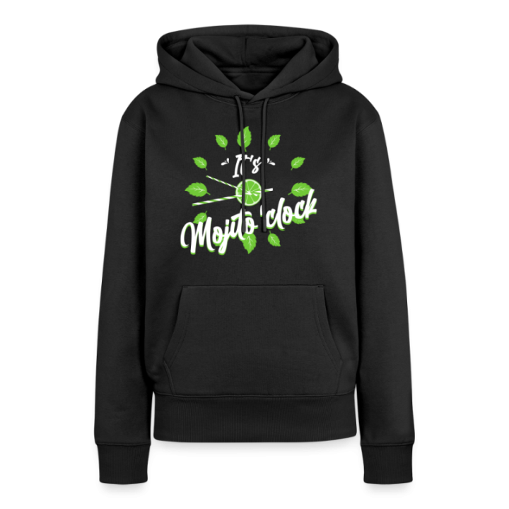 Sweat-shirt à capuche premium femme - It's mojito'clock - noir - front