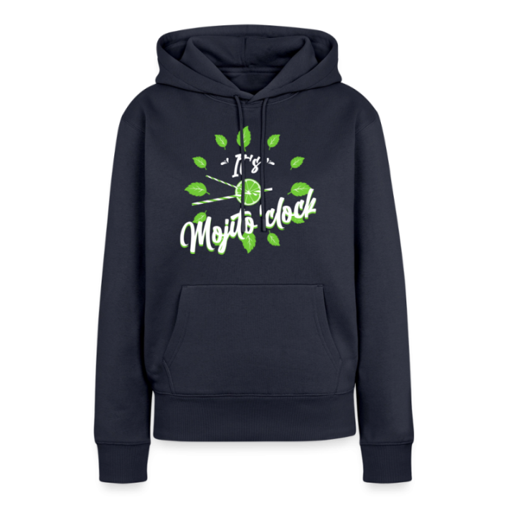 Sweat-shirt à capuche premium femme - It's mojito'clock - bleu marine - front