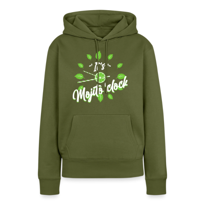 Sweat-shirt à capuche premium femme - It's mojito'clock - kaki - front