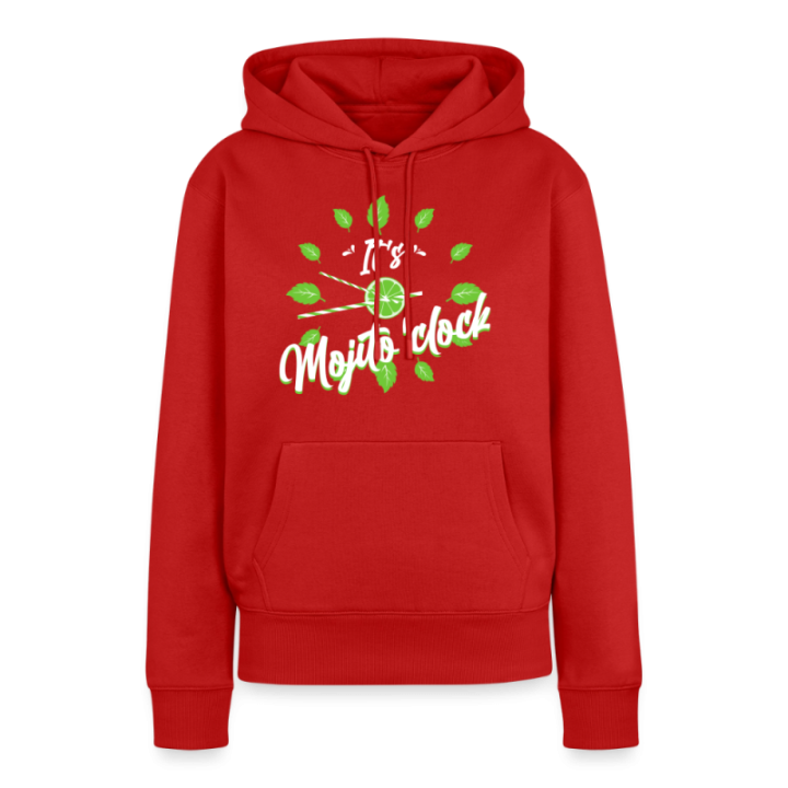 Sweat-shirt à capuche premium femme - It's mojito'clock - rouge - front