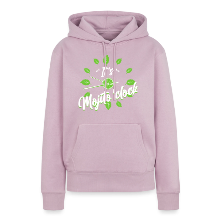 Sweat-shirt à capuche premium femme - It's mojito'clock - rose poudré - front