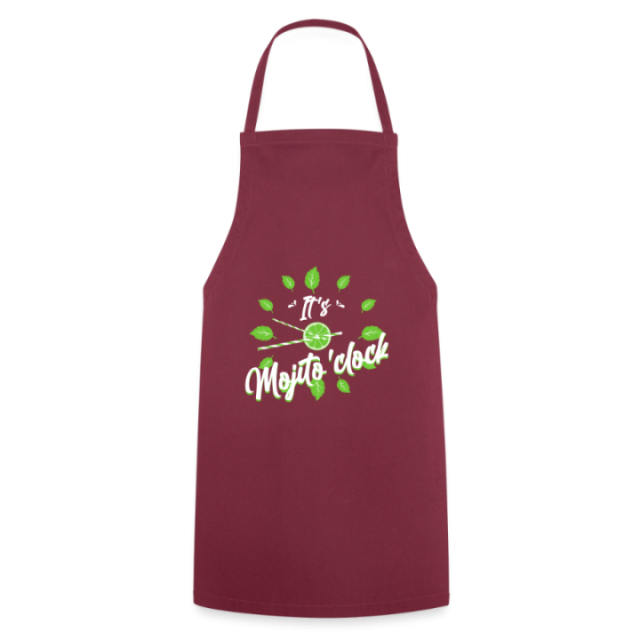 Tablier de cuisine - It's mojito'clock - bordeaux - front