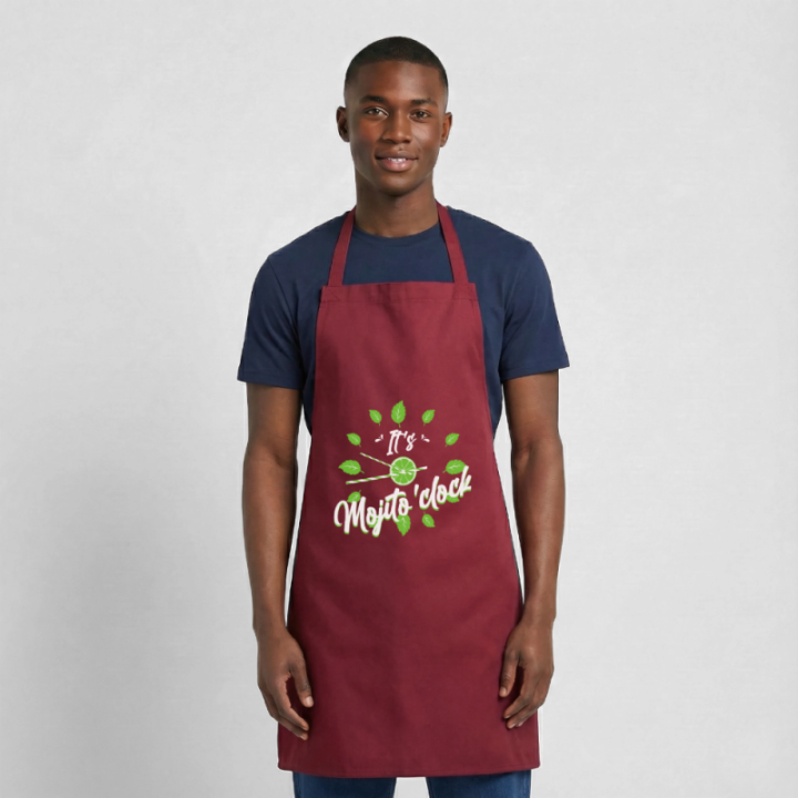 Tablier de cuisine - It's mojito'clock - bordeaux - front