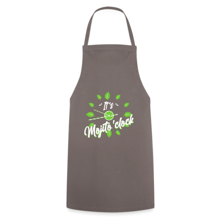 Tablier de cuisine - It's mojito'clock - gris - front