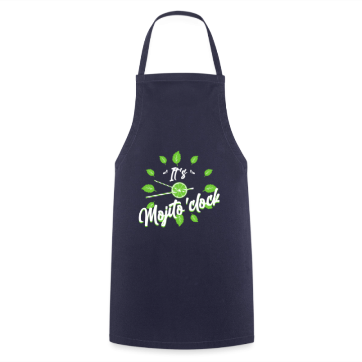 Tablier de cuisine - It's mojito'clock - marine - front
