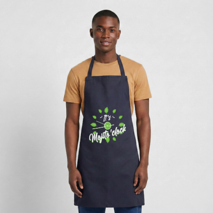 Tablier de cuisine - It's mojito'clock - marine - front