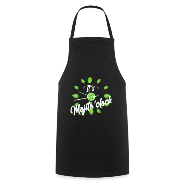 Tablier de cuisine - It's mojito'clock - noir - front